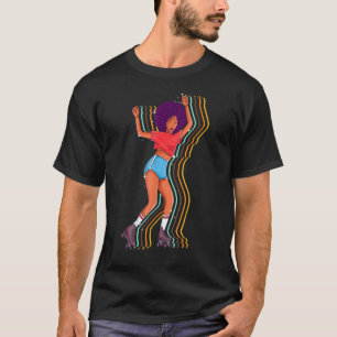 Retro Skater 70er 80er Jahre Retro Rollschuh Girl T-Shirt