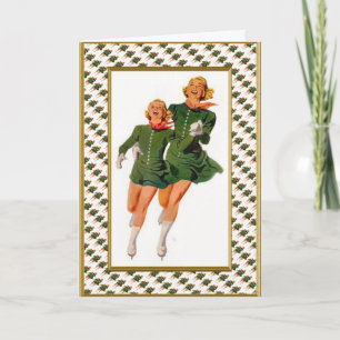 Retro Skater Feiertagskarte