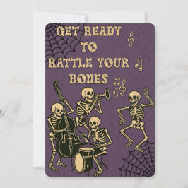 Retro Skeleton Band Halloween-Party Einladung