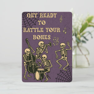 Retro Skeleton Band Halloween-Party Einladung