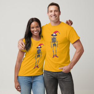Retro Skeleton Clown Whimsy T - Shirt