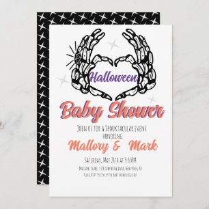 Retro Skeleton Halloween Baby Dusche Party Einladung