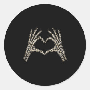 Retro Skeleton Hands Heart Sign Halloween Kostüm Runder Aufkleber