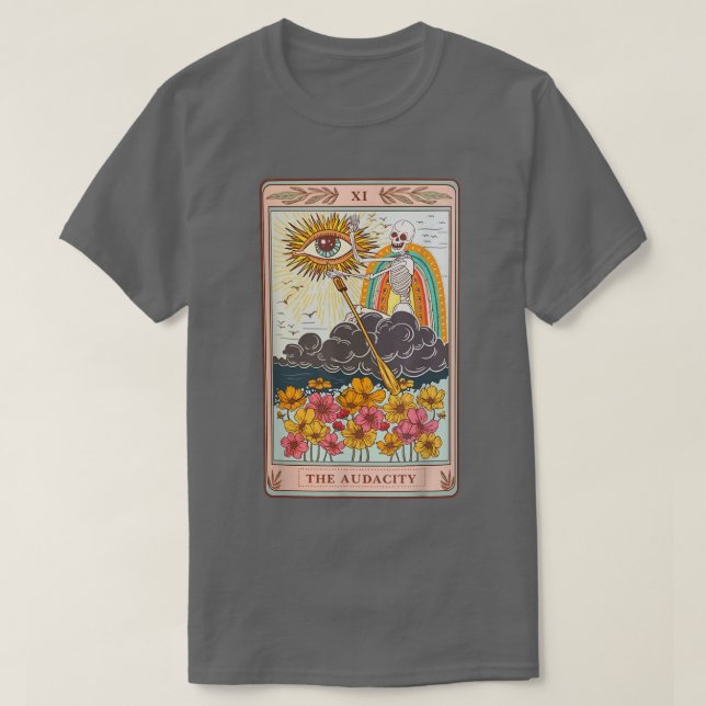 Retro Skeleton Reiten Cloud The Audacity Tarot Aut T-Shirt (Design vorne)