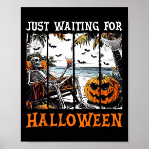 Retro Skeleton Summer Beach nur für Hallo Gewartet Poster