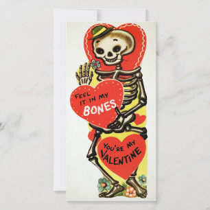 Retro Skeleton Valentine's Card Karte