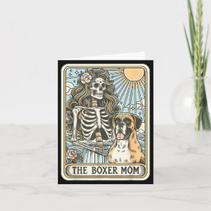Retro-Skelett-Boxer-Hund-Mama-Tarotkarte-Hundemama Karte