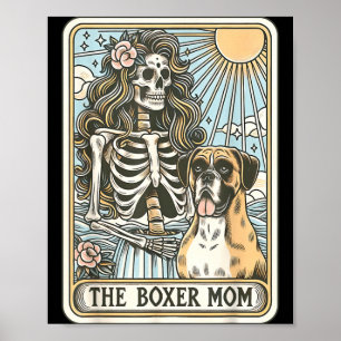 Retro-Skelett-Boxer-Hund-Mama-Tarotkarte-Hundemutt Poster