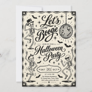 Retro-Skelett-Disco-Halloween-Party Einladung
