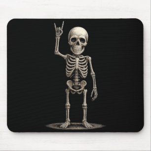 Retro-Skelett-Rock-Musik Lustiges Geschenk Männer Mousepad