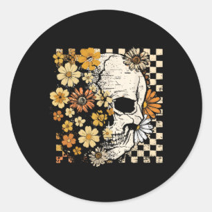 Retro Skelettfalle Herbst Herbst Spooky Hal Runder Aufkleber