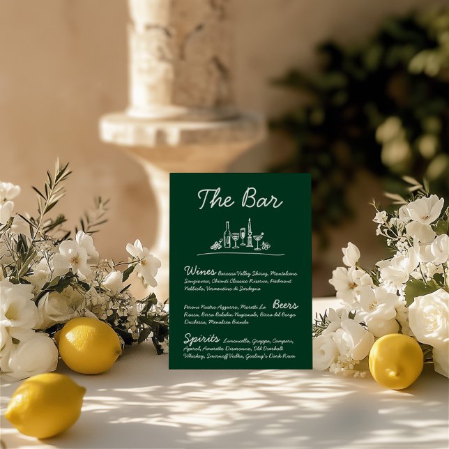 Retro Sketch handGezeichnet Bar Wedding Tabletop-Z Einladung (Retro Sketch Hand-Drawn Bar Wedding Tabletop Sign )