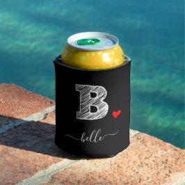 Retro Sketch Monogram Letter B, Can Cooler Dosenkühler