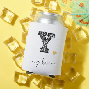 Retro Sketch Monogram Letter Y, Can Cooler Dosenkühler