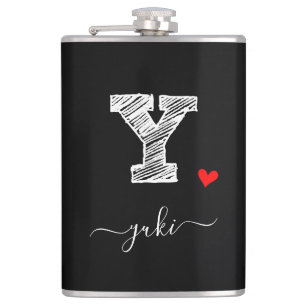 Retro Sketch Monogram Letter Y, Flask Flachmann