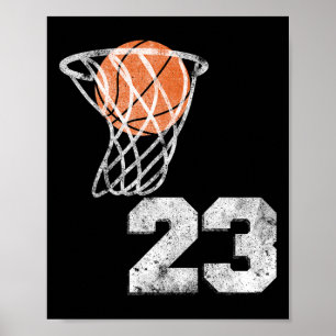 Retro Sketll Trikot Nummer 23 Spieler Nummer Poster