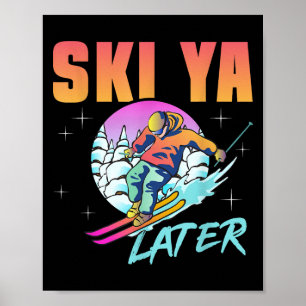 Retro Ski 90er 80er Skiausrüstung Skipass Ya Späte Poster