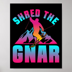 Retro Ski 90er 80er Skioutfit verschwand den Gnar Poster