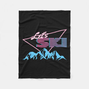 Retro-Ski-Alpen 80er-Ski-Resort Vintage-Ski Fleecedecke