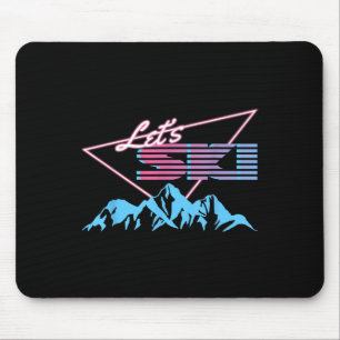 Retro-Ski-Berge 80er-Ski-Resort Vintage-Ski Mousepad