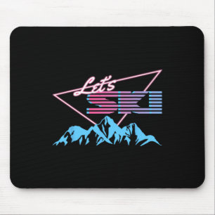 Retro-Ski-Berge 80er-Ski-Resort Vintage-Ski Mousepad