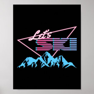 Retro-Ski-Berge 80er-Ski-Resort Vintage-Ski Poster