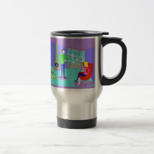 Retro Ski-Ferien-Reise-Tasse Reisebecher