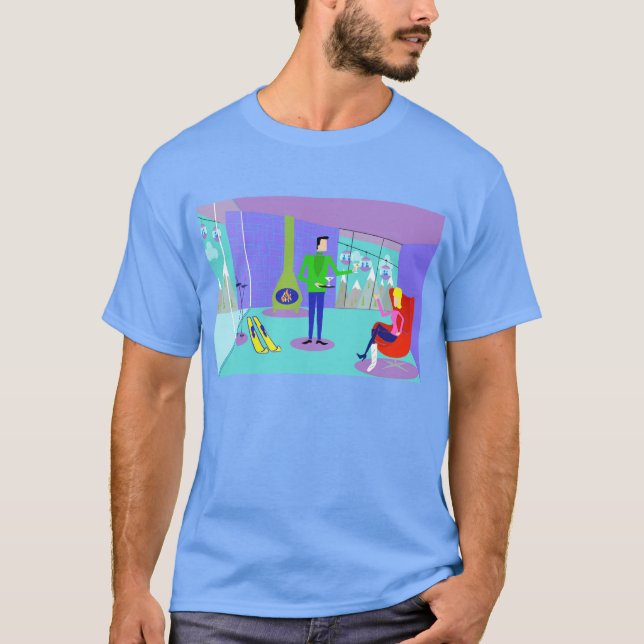 Retro Ski-Ferien-T - Shirt (Vorderseite)