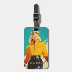 Retro-Ski-Glamour Vintage-Winter-Abenteuer Gepäckanhänger