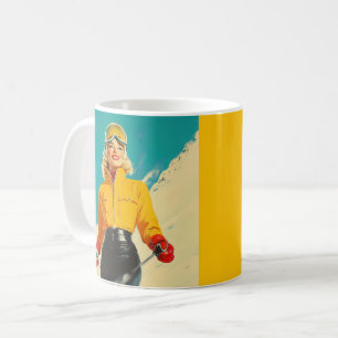 Retro-Ski-Glamour Vintage-Winter-Abenteuer Kaffeetasse