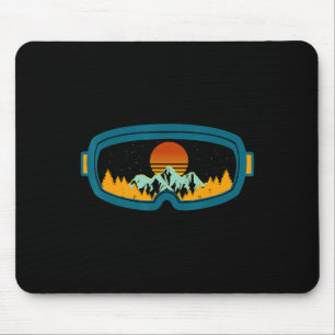 Retro Ski Goggles Ski Ski Snowboard Wintermeer Mousepad