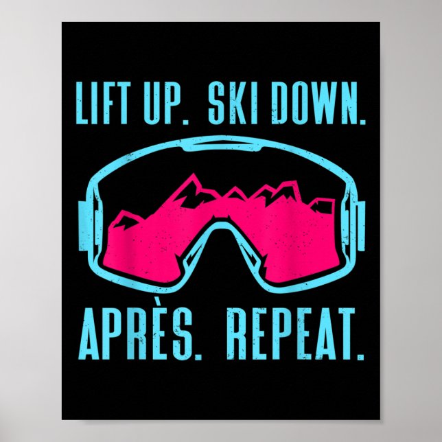 Retro Ski Goggles Vintag 80er 90er Skiausrüstung Poster (Vorne)