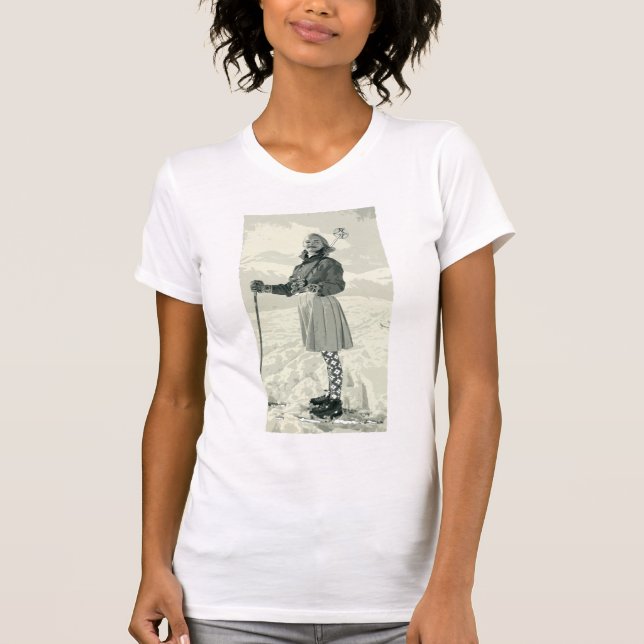 RETRO SKI-MÄDCHEN-SPORT T-Shirt (Vorderseite)