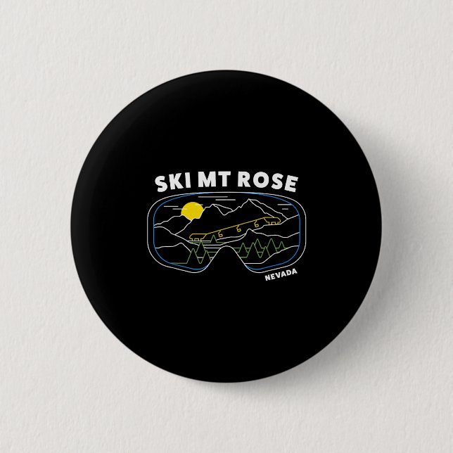 Retro-Ski Mt. Rose Nevada-Skigebiet - Skigebiet Button (Vorderseite)