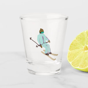 Retro Ski Opening Skier Weihnachten Neues Jahr Schnapsglas