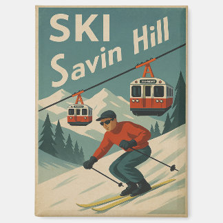 Retro Ski Savin Hill Magnet