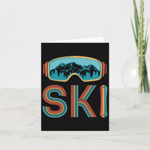 Retro-Ski-Shirt für Männer Frauen Vintage-Snowboar Karte