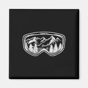 Retro Ski Snowboard Goggles - Skivergnügen Schnee Magnet