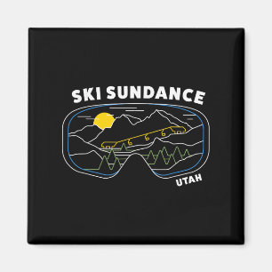 Retro Ski Sundance Utah Us Ski Resort Snowboarde Magnet