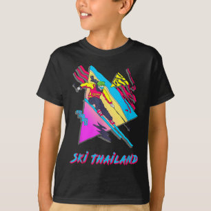 Retro Ski Thailand Abenteuer Grafik Skifahren T-Shirt