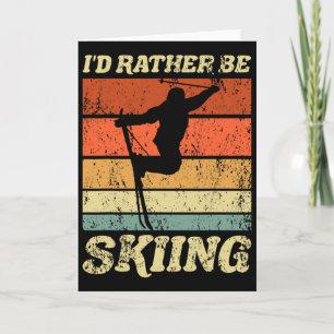 Retro-Ski-Urlaub Wintersport Skifahrer Ich Würde L Karte