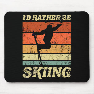 Retro-Ski-Urlaub Wintersport Skifahrer Ich Würde L Mousepad