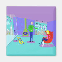 Retro Ski Vacacation Magnet
