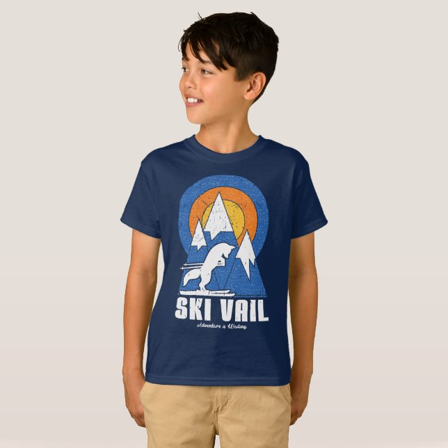 Retro Ski Vail White Fox T - Shirt (Vorne ganz)