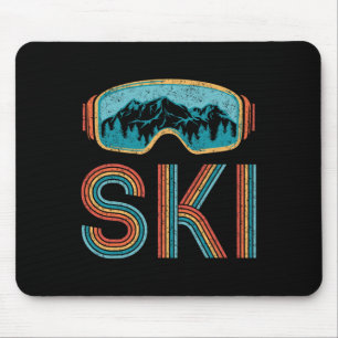 Retro Ski Vintag 80er 90er Wintersportskifahrer Mousepad