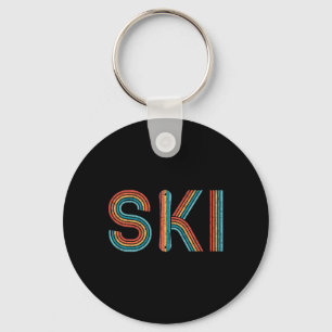 Retro Ski Vintag 80er 90er Wintersportskifahrer Schlüsselanhänger