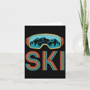 Retro-Ski Vintage 80er 90er Wintersport Skifahren Karte