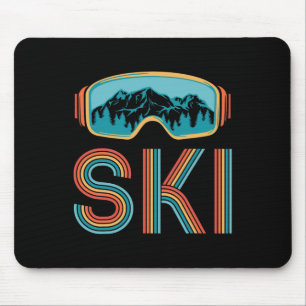 Retro-Ski Vintage 80er 90er Wintersport Skifahren  Mousepad