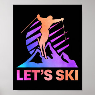 Retro-Ski-Vintage-Outfit 80er 90er zum Skifahren Poster