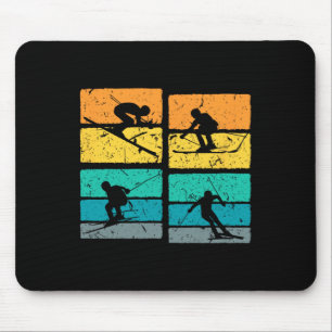 Retro-Skiausrüstung für Skifahrer Mousepad